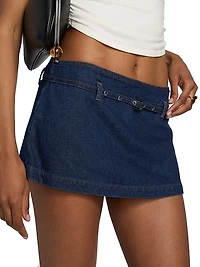 Khloe Low-Rise Denim Skort