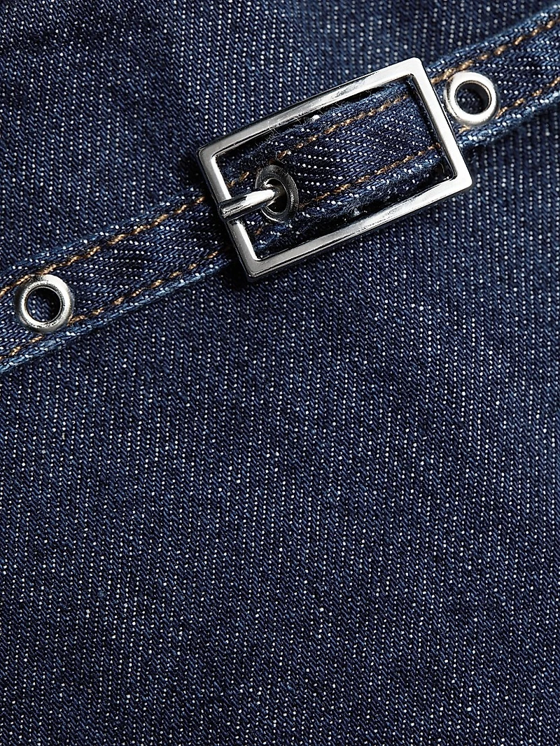 Khloe Low-Rise Denim Skort