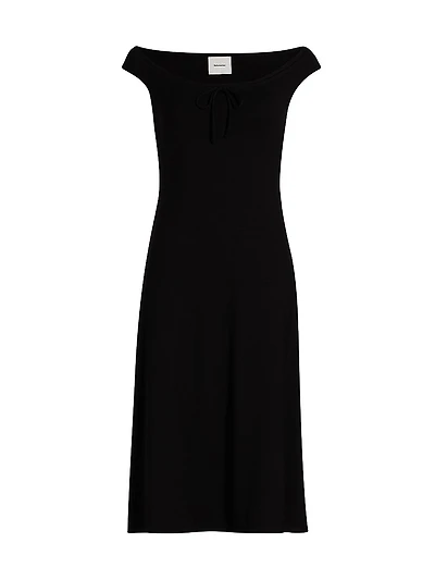 Milo Off-The-Shoulder Knit Knee-Length Dress