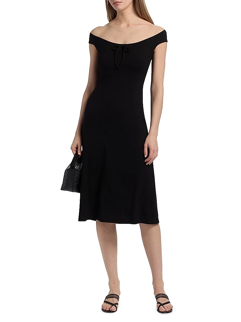 Milo Off-The-Shoulder Knit Knee-Length Dress