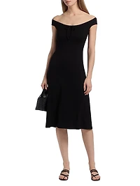 Milo Off-The-Shoulder Knit Knee-Length Dress