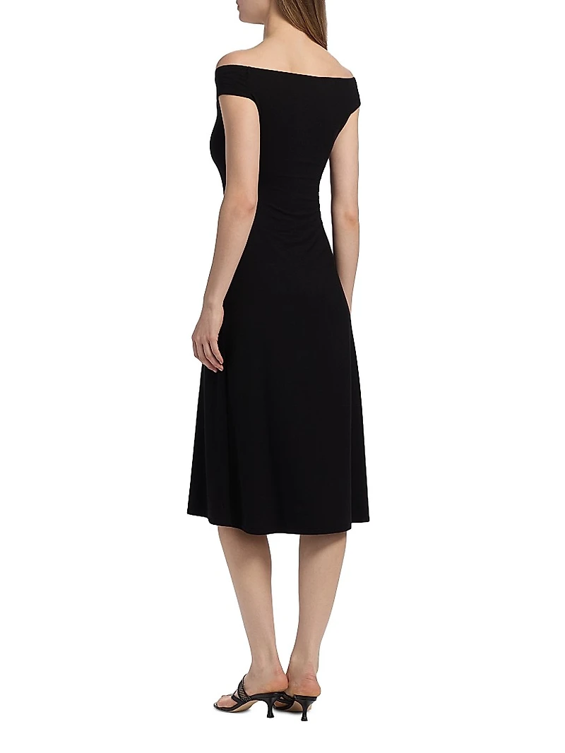 Milo Off-The-Shoulder Knit Knee-Length Dress