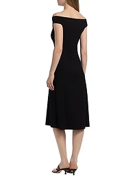 Milo Off-The-Shoulder Knit Knee-Length Dress