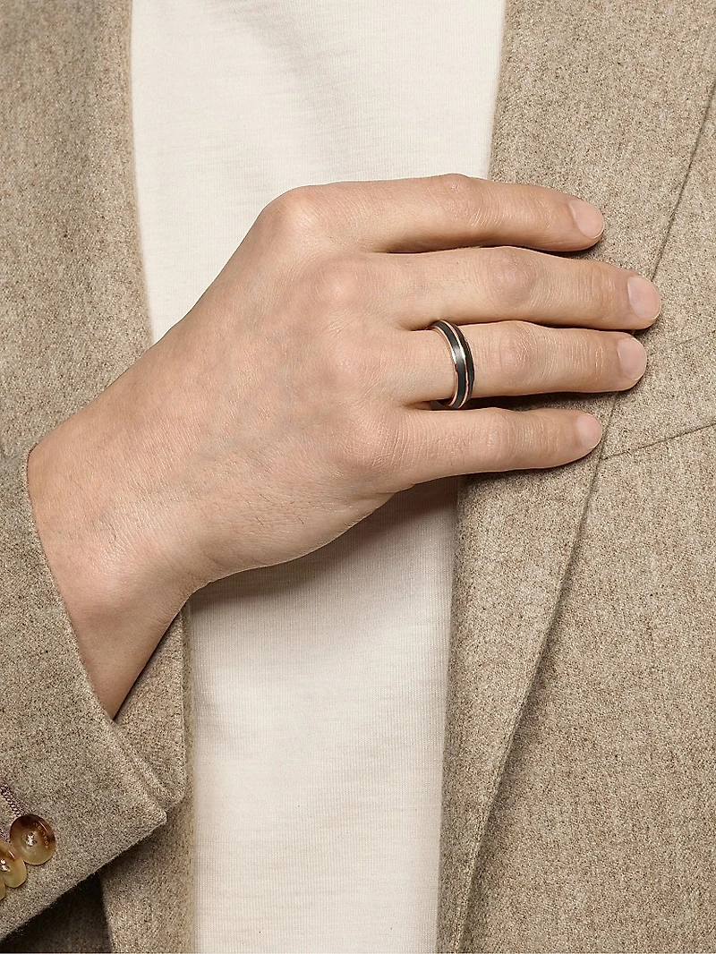 Knife Edge Band Ring 18K Rose Gold