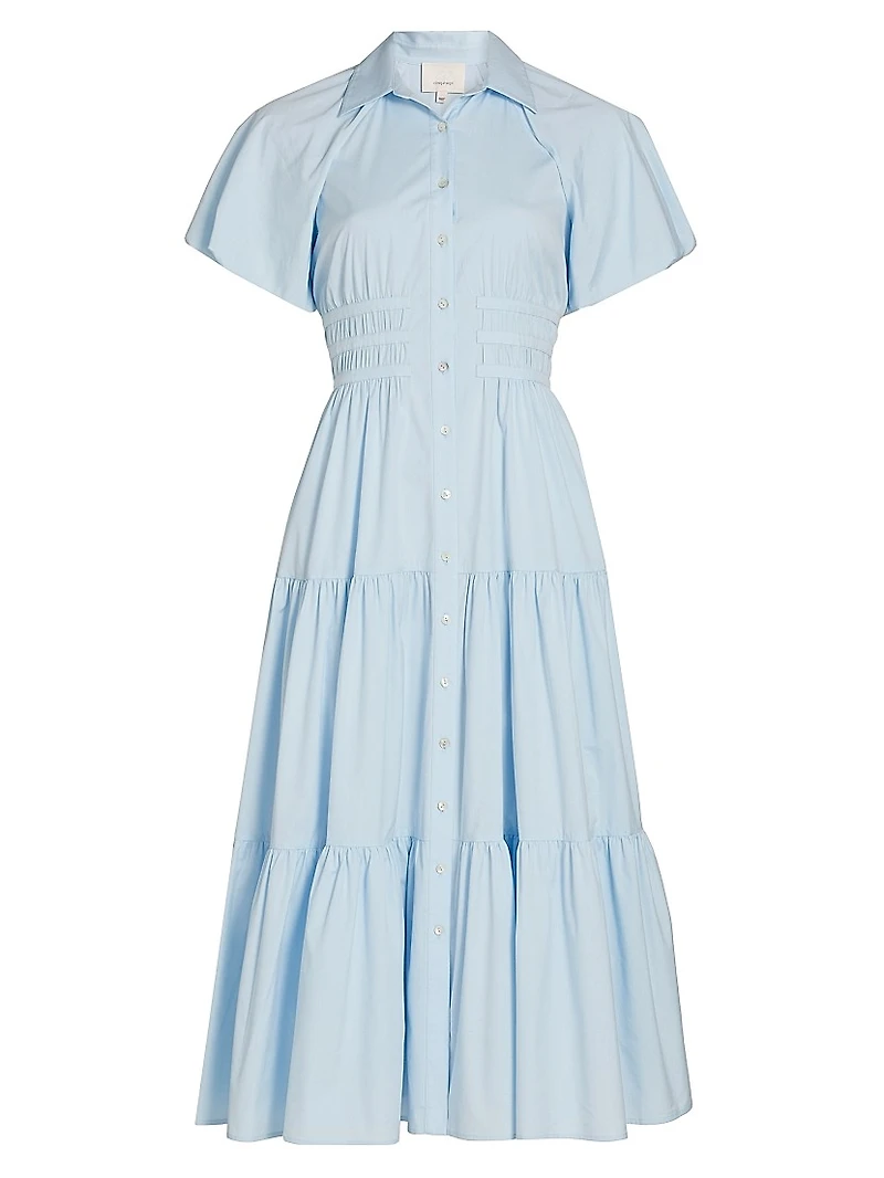 Maggio Stretch Cotton Midi-Shirtdress