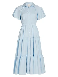 Maggio Stretch Cotton Midi-Shirtdress