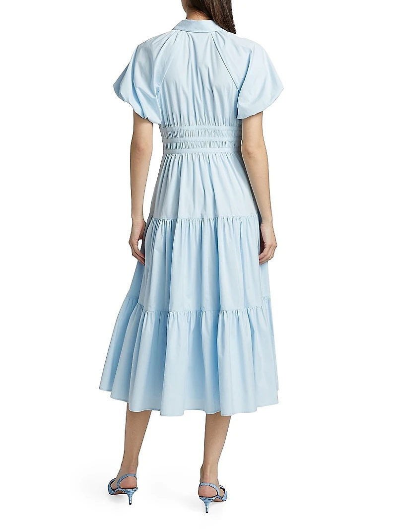 Maggio Stretch Cotton Midi-Shirtdress