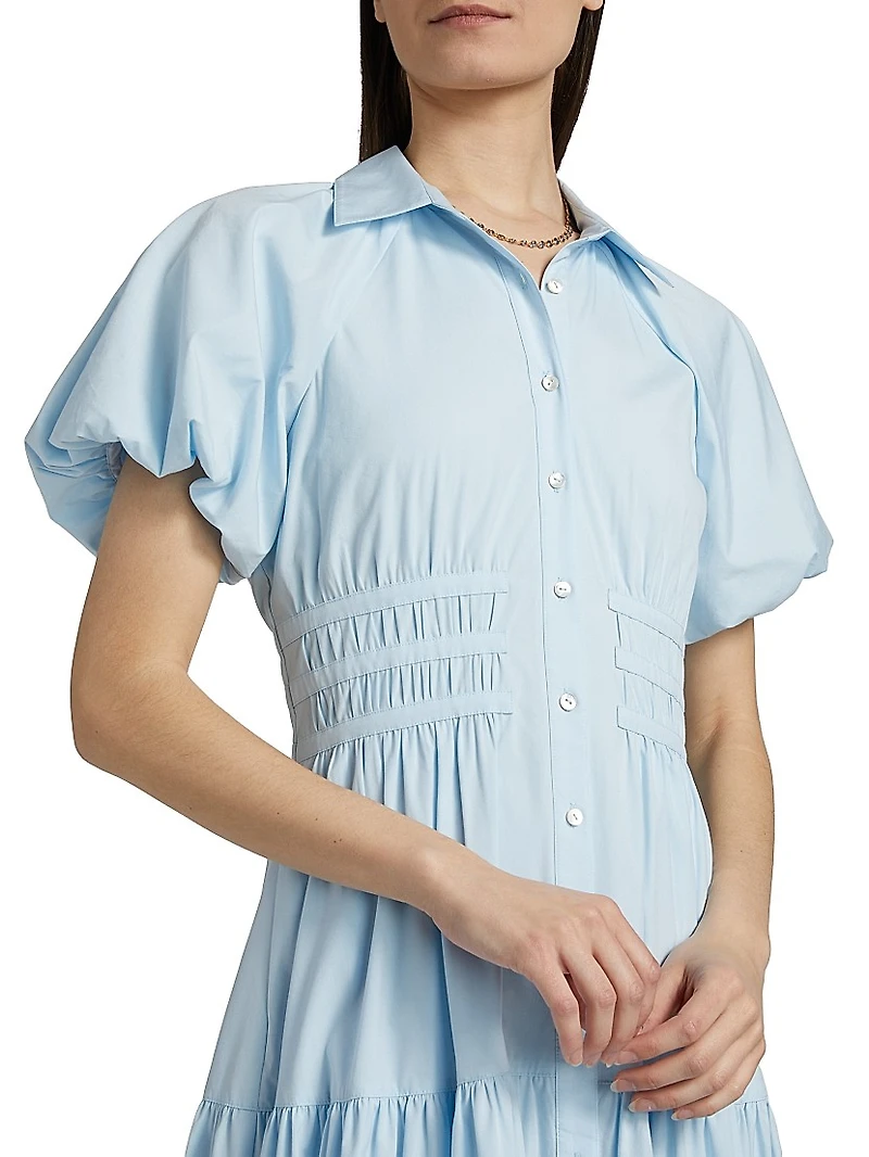 Maggio Stretch Cotton Midi-Shirtdress