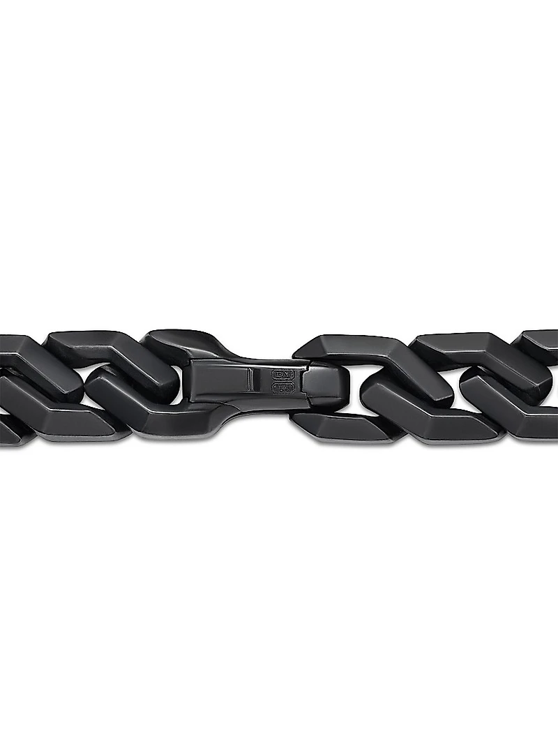 Curb Chain Angular Link Bracelet Titanium