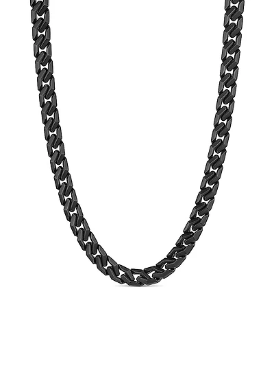 Curb Chain Angular Link Necklace Titanium