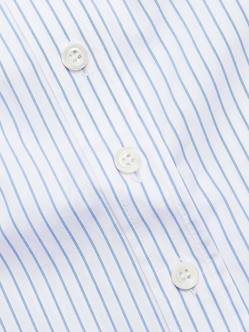 Charles Striped Cotton Button-Front Crop Shirt