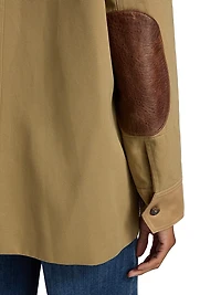 Leather-Collar Cottan Canvas Chore Jacket