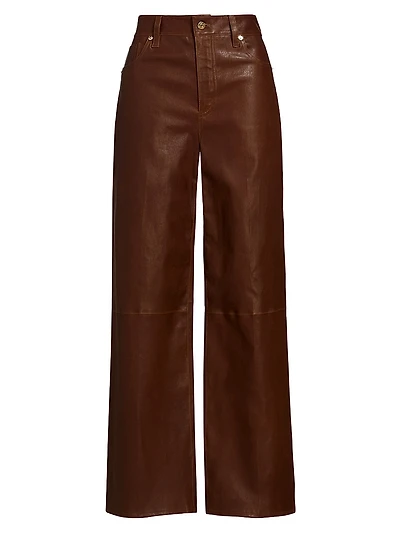 Le Slim Leather Palazzo Pants