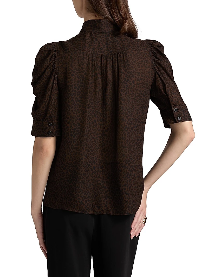 Gillian Leopard Silk Top