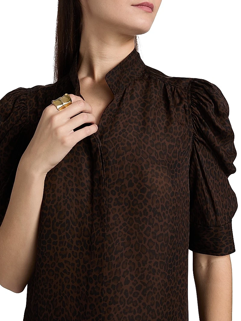 Gillian Leopard Silk Top