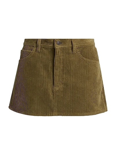 Corduroy Cotton A-Line Miniskirt