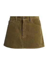 Corduroy Cotton A-Line Miniskirt