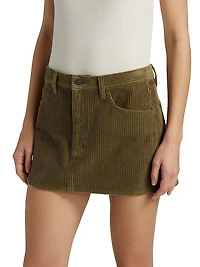 Corduroy Cotton A-Line Miniskirt