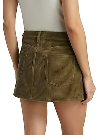 Corduroy Cotton A-Line Miniskirt