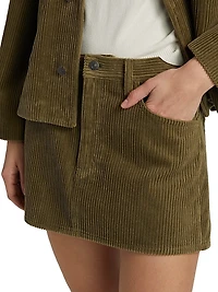 Corduroy Cotton A-Line Miniskirt