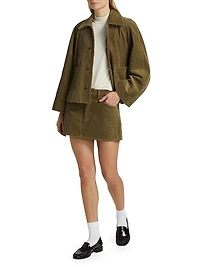 Corduroy Cotton A-Line Miniskirt