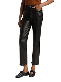 Le Sleek Straight Faux Leather Pants
