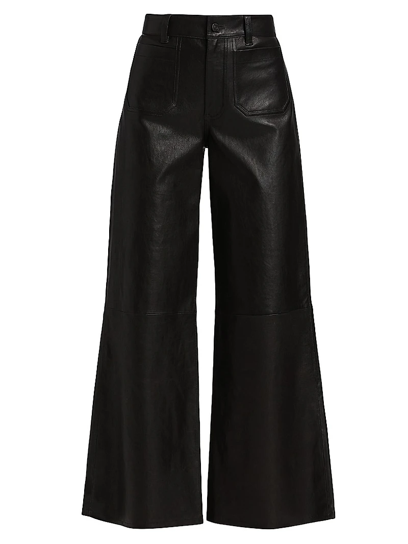 Le Slim Palazzo Modernist Leather Pants