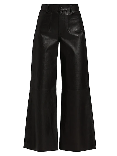 Le Slim Palazzo Modernist Leather Pants