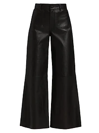 Le Slim Palazzo Modernist Leather Pants