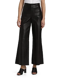 Le Slim Palazzo Modernist Leather Pants
