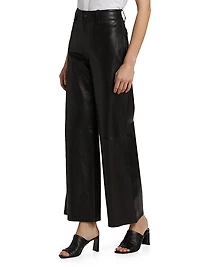 Le Slim Palazzo Modernist Leather Pants