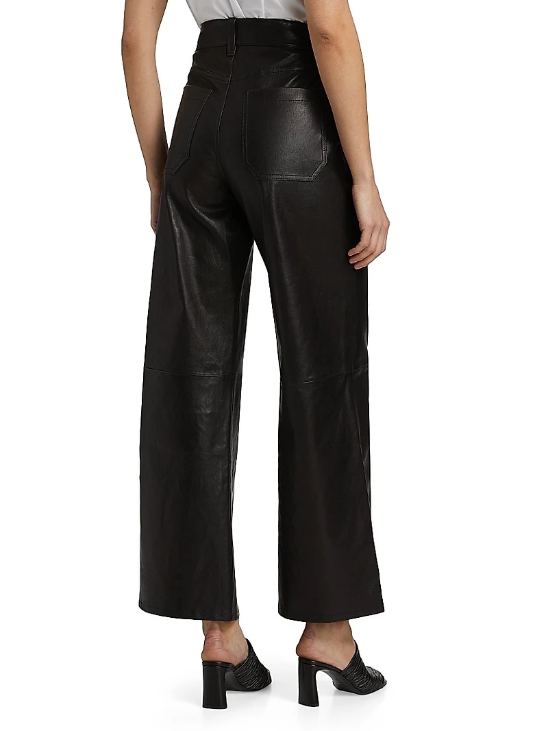 Le Slim Palazzo Modernist Leather Pants