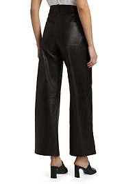 Le Slim Palazzo Modernist Leather Pants
