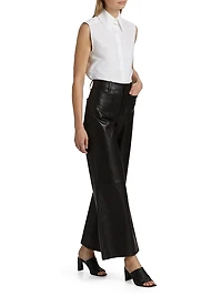 Le Slim Palazzo Modernist Leather Pants