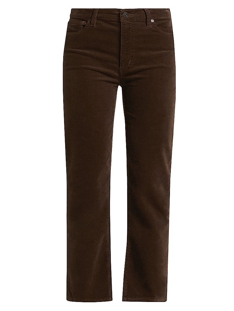 Le Sleek Straight Cotton-Blend Corduroy Pants