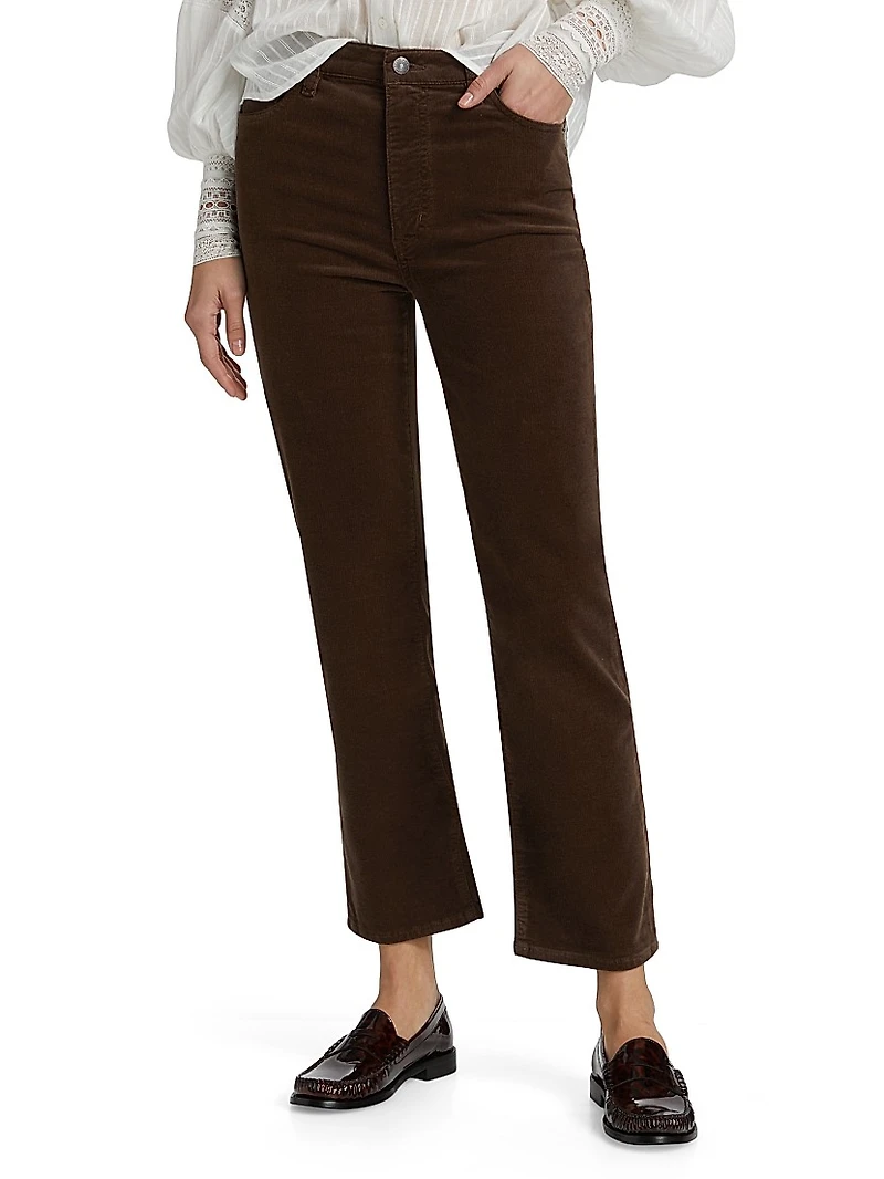Le Sleek Straight Cotton-Blend Corduroy Pants