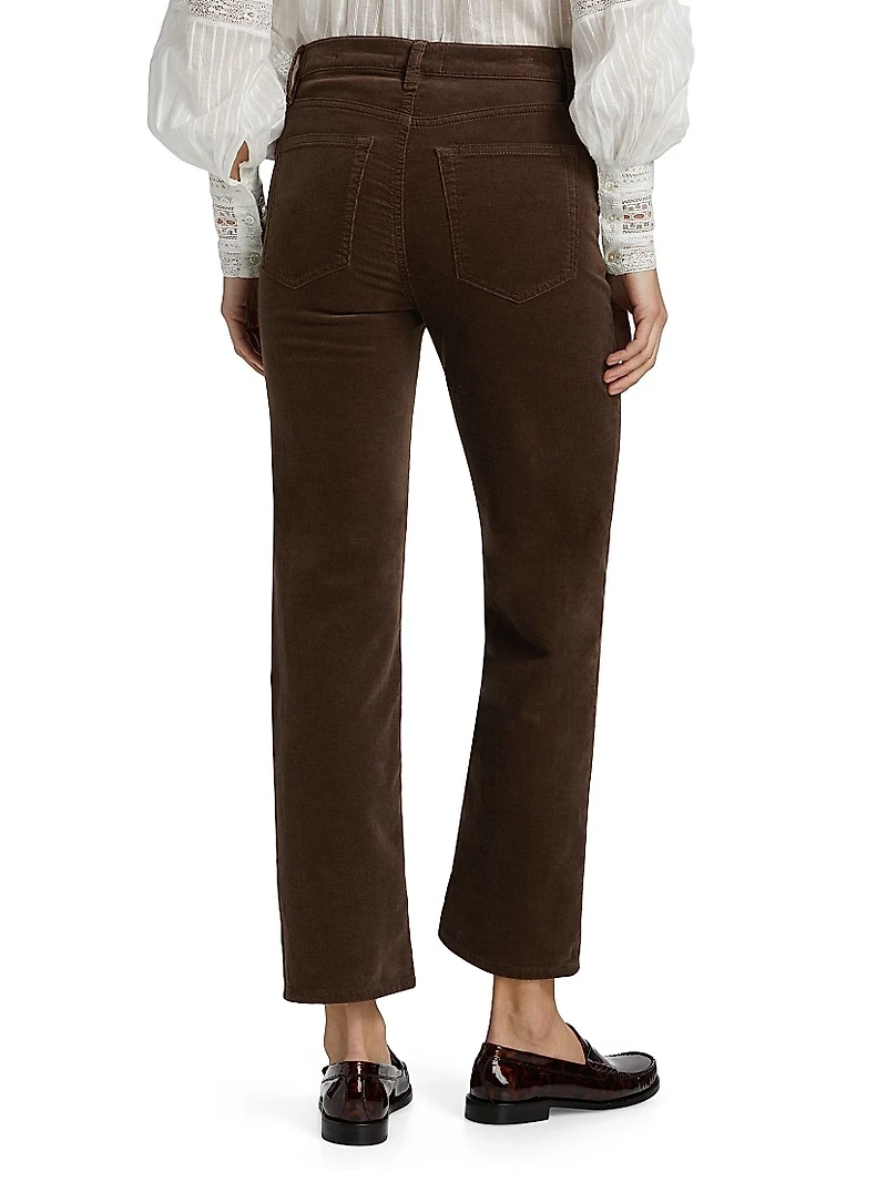 Le Sleek Straight Cotton-Blend Corduroy Pants