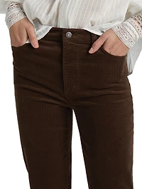 Le Sleek Straight Cotton-Blend Corduroy Pants