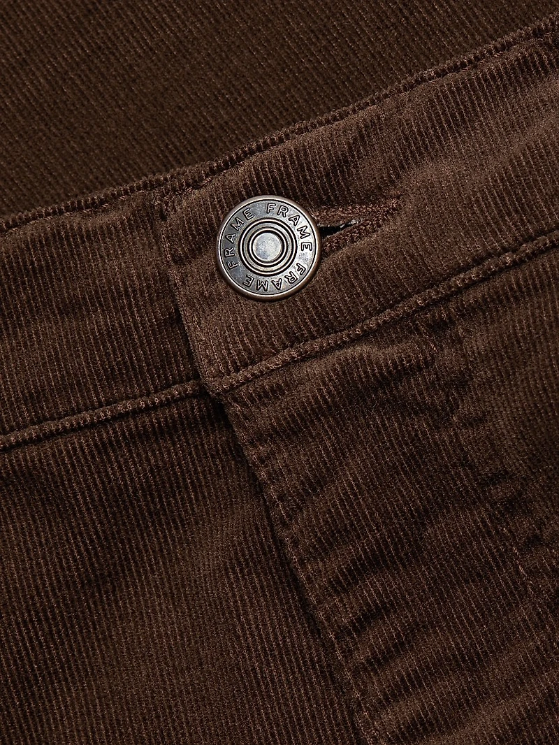 Le Sleek Straight Cotton-Blend Corduroy Pants