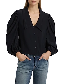 The Sailor Silk Long-Sleeve Blouse
