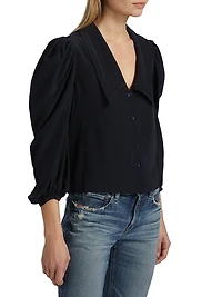 The Sailor Silk Long-Sleeve Blouse