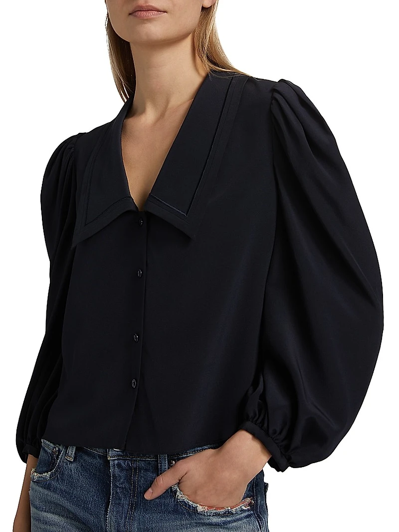 The Sailor Silk Long-Sleeve Blouse