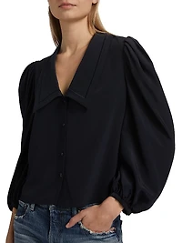 The Sailor Silk Long-Sleeve Blouse