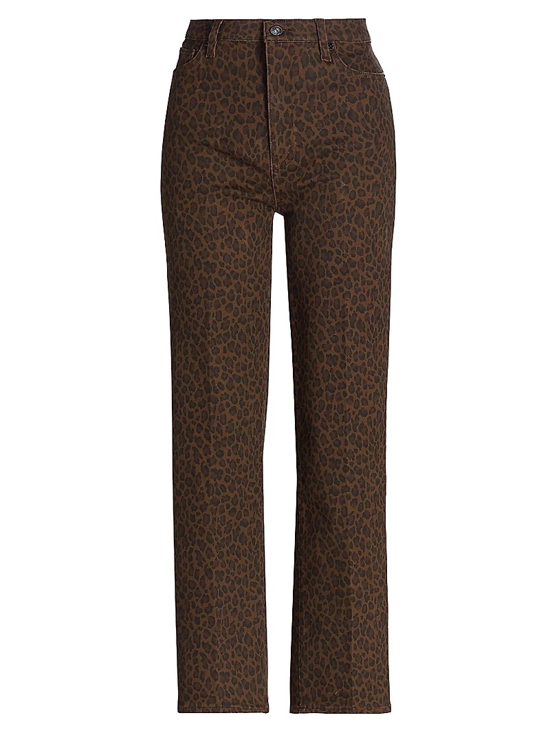Le Sleek Leopard Straight-Leg Jeans