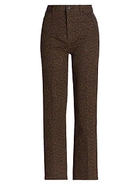Le Sleek Leopard Straight-Leg Jeans
