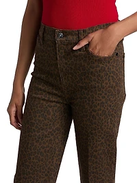 Le Sleek Leopard Straight-Leg Jeans
