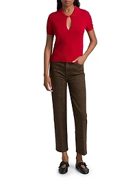 Le Sleek Leopard Straight-Leg Jeans