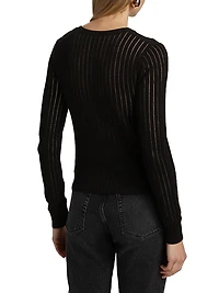 Sheer Striped Cotton Sweater