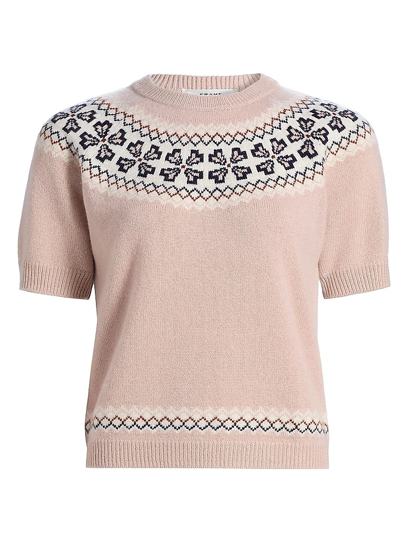 Fair Isle-Style Cashmere Crewneck Sweater