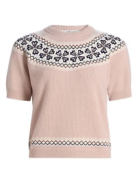Fair Isle-Style Cashmere Crewneck Sweater